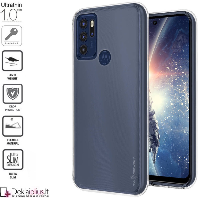 Silikoninis plonas dėklas 1.0 mm storio - permatomas (Motorola Moto G60S) Silikoninis plonas dėklas 1.0 mm storio - permatomas (Motorola Moto G60S)
